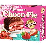 Мучн.кондит.изд.с шок.глаз."CHOCO PIE" КЛУБНИКА 1*360гр(8 шт/кор.)